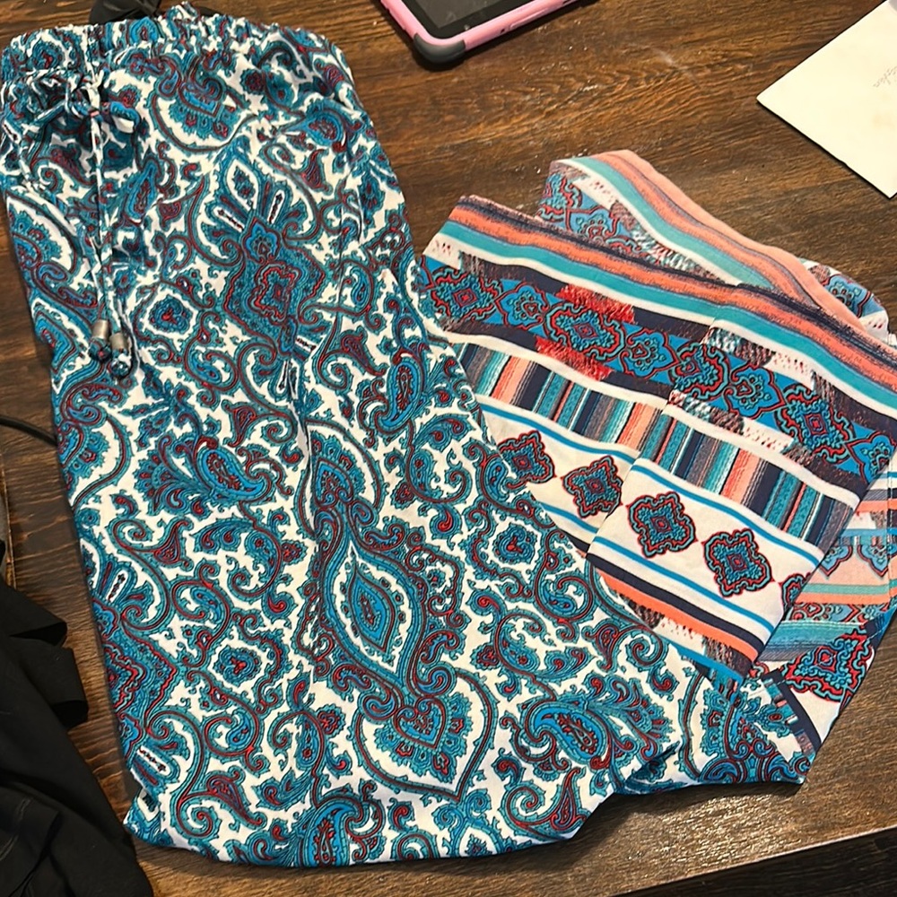 Colorful Paisley and Striped Pants